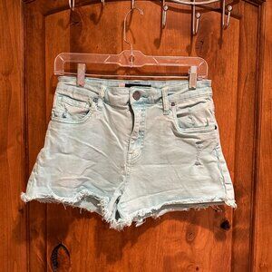 Kut from the Kloth Women's Jean Shorts Distressed Frayed Turquoise Size 2